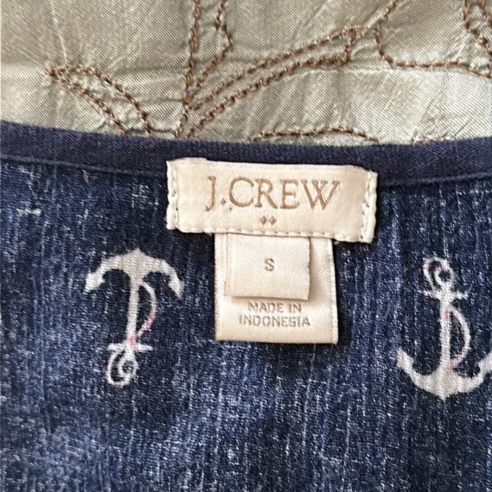 J. Crew | Navy Anchor Cover- up Dress/Tunic Size S